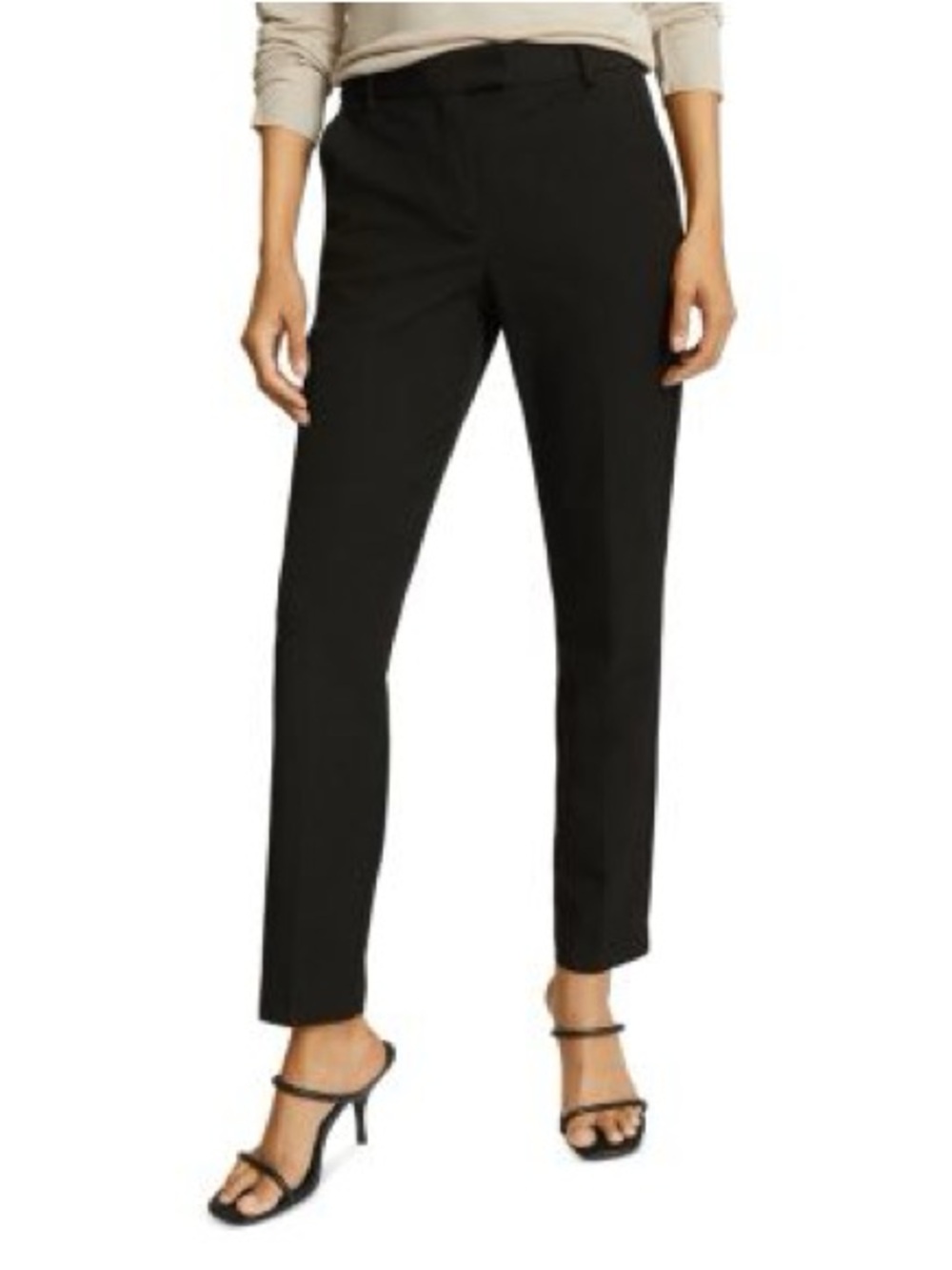 Reiss Sz 6 Petite Joanne Black Tailored Cropped Career Business Pants